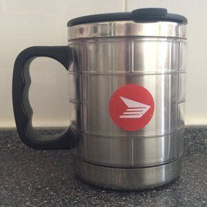 Canada Post Travel Tumbler Stainless Steel Black Lid Logo 400ml 14 oz